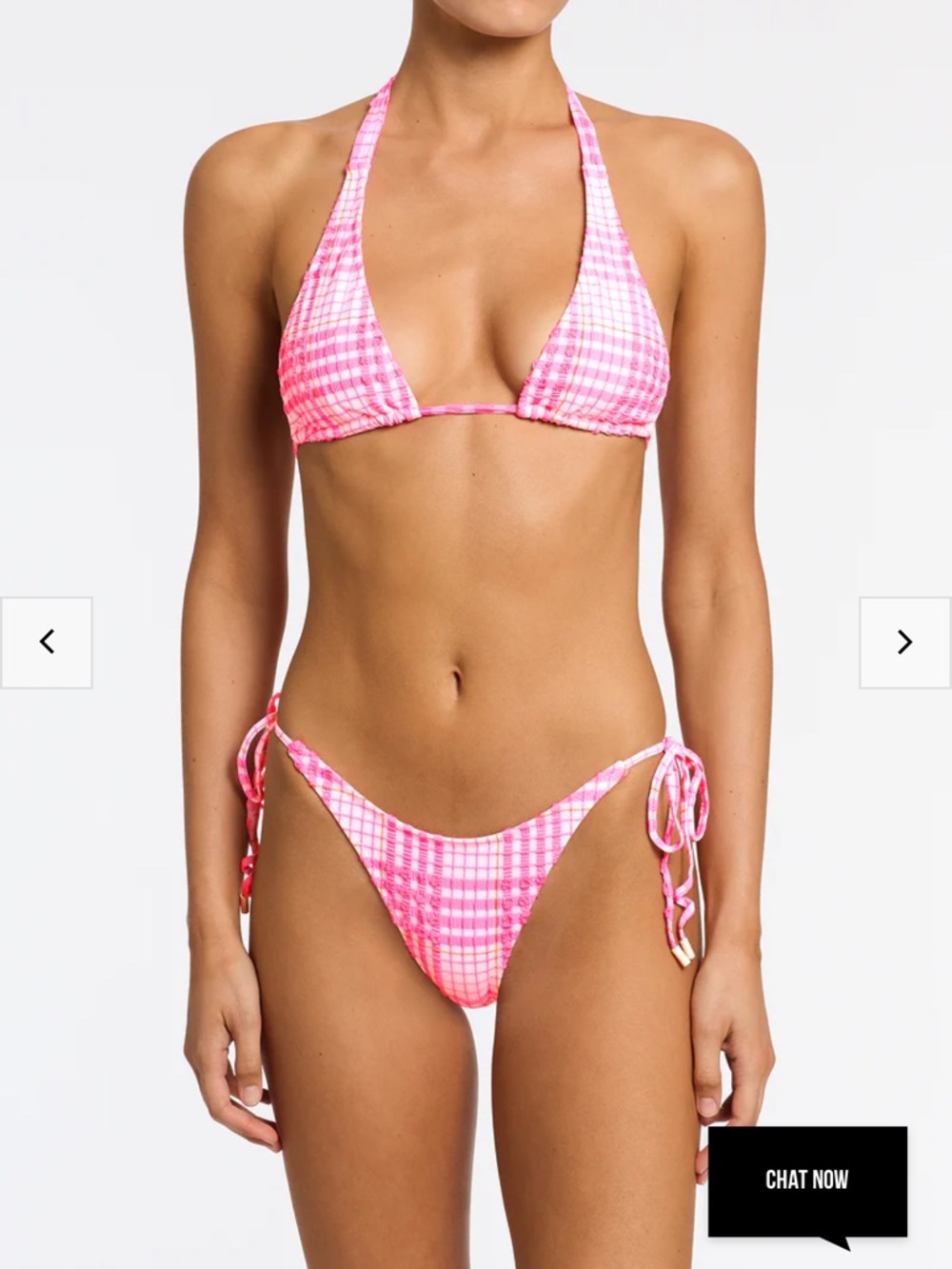 triangl swimwear Pink Gingham Tie-Back Bikini Size Small